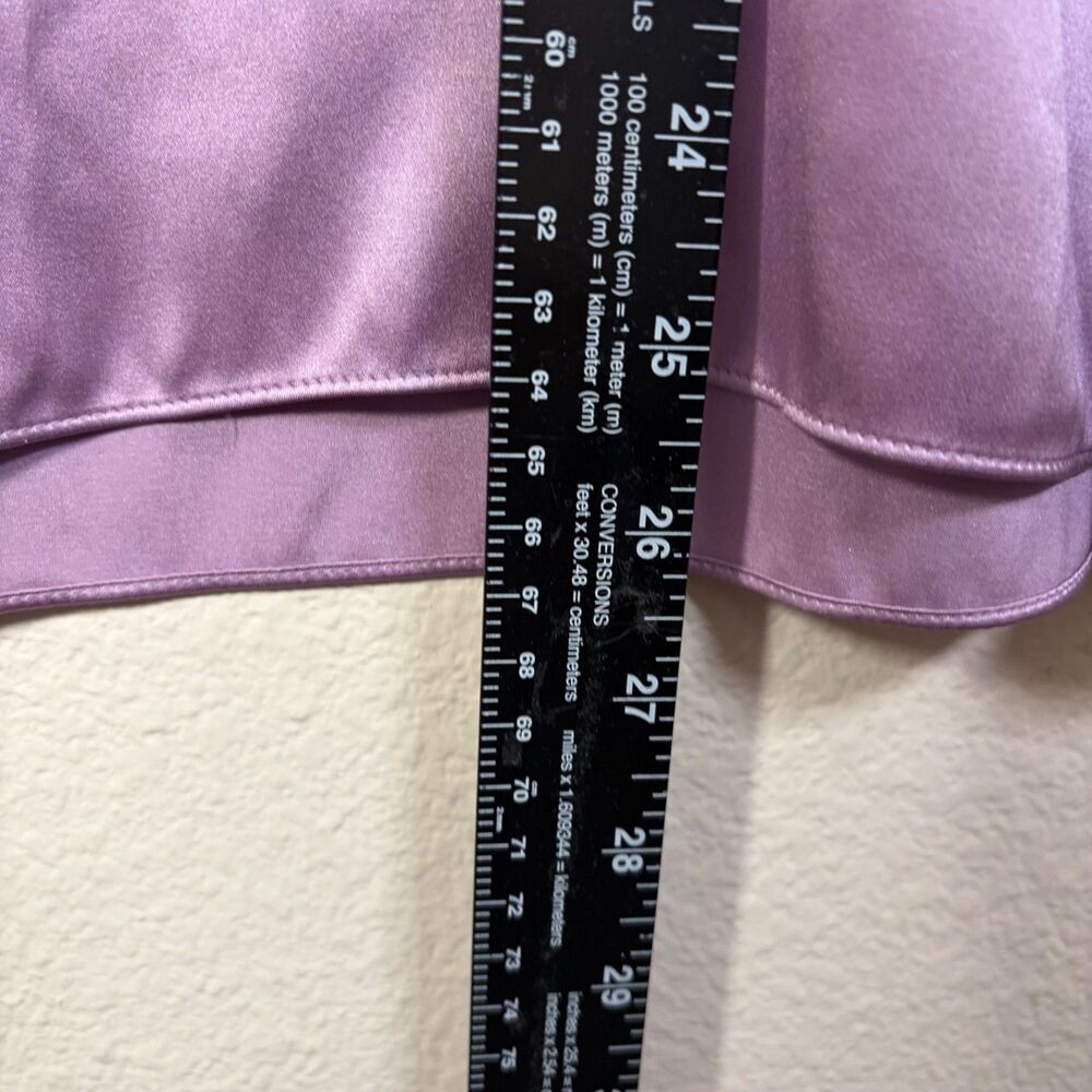 Talbots Tank Top Women's 16 Purple Sleeveless Stretch Silk Blend Ruffle Front - Picture 5 of 8